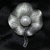 Crystal Pearl Rhinestone Scarf Pin Brooch