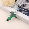 Elven Green Leaf With Chains Fan Jewelry